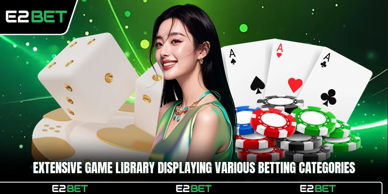 Extensive game library displaying various betting categories